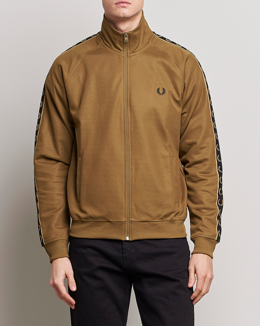 Uomini | Maglieria | Fred Perry | Taped Track Jacket Shaded Stone