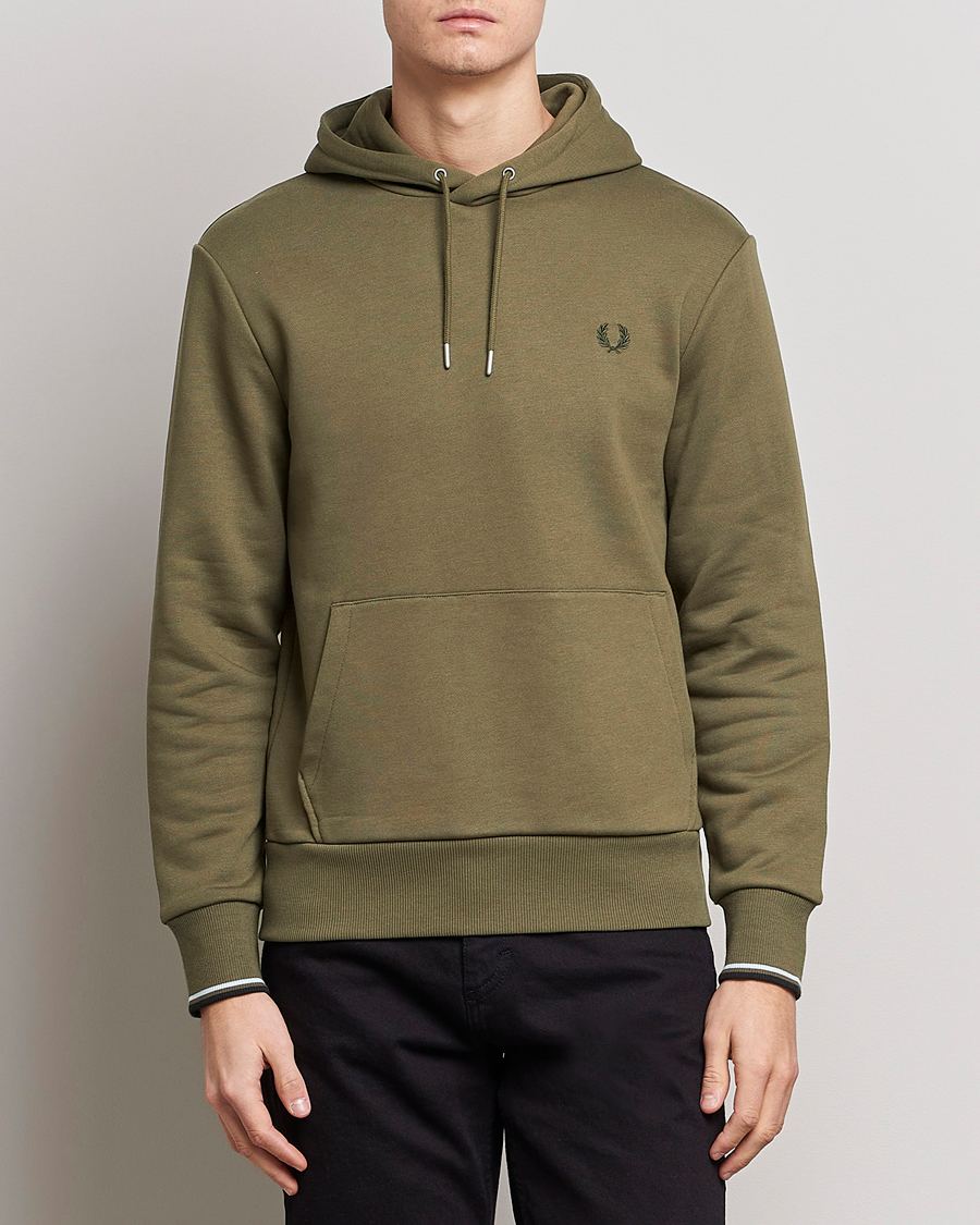 Uomini | Maglieria | Fred Perry | Tipped Hooded Sweatshirt Unifrom Green
