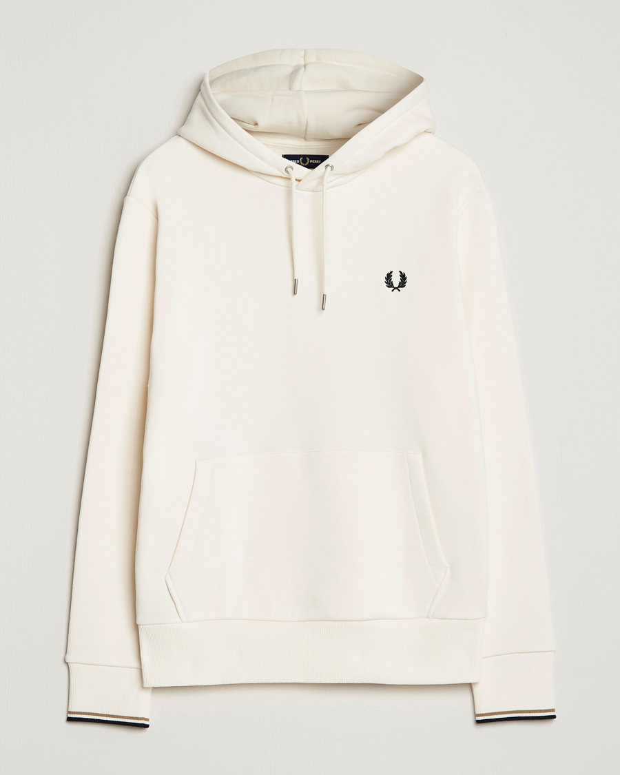 Uomini | Maglieria | Fred Perry | Tipped Hooded Sweatshirt Ecru