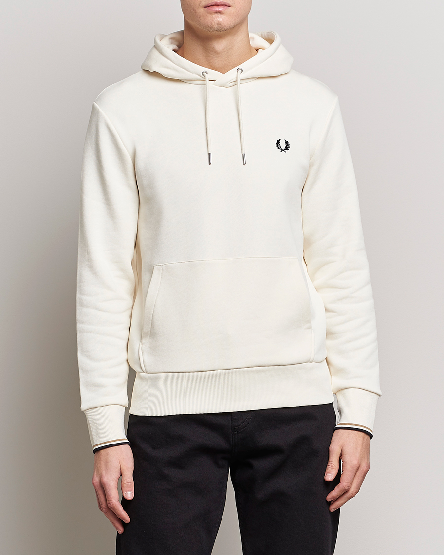 Uomini | Maglieria | Fred Perry | Tipped Hooded Sweatshirt Ecru