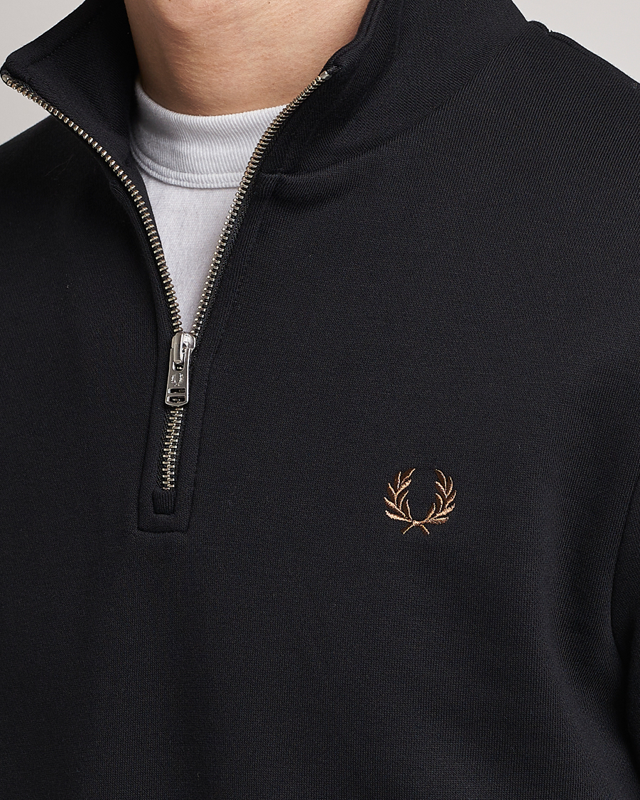 Uomini | Maglieria | Fred Perry | Half Zip Sweatshirt Black