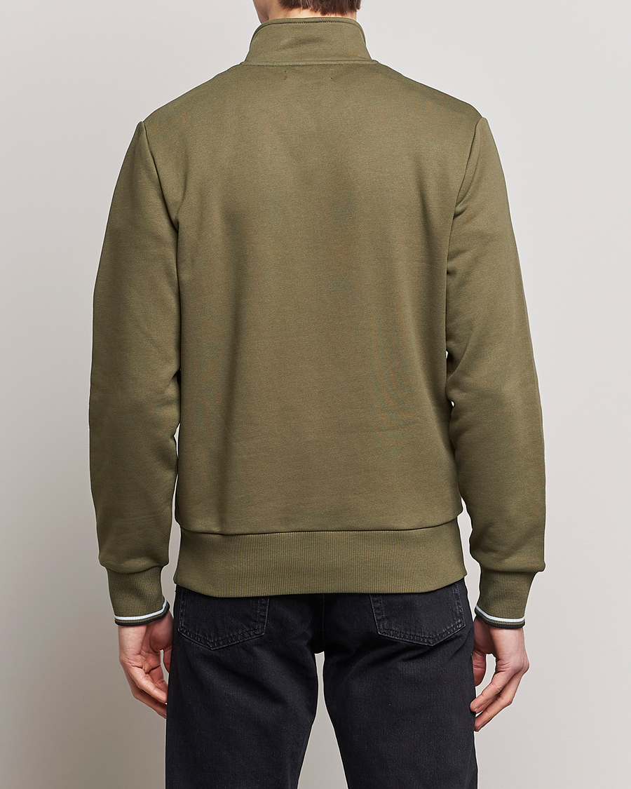 Uomini | Maglieria | Fred Perry | Half Zip Sweatshirt Uniform Green