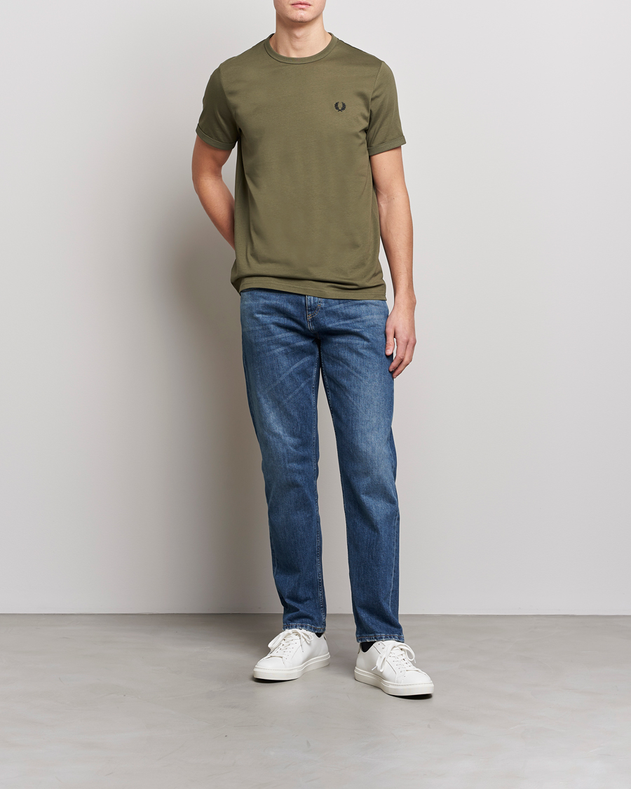 Uomini | T-shirt | Fred Perry | Ringer T-Shirt Unifrom Green