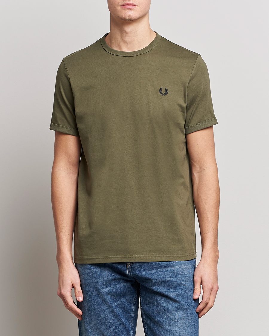 Uomini | T-shirt | Fred Perry | Ringer T-Shirt Unifrom Green