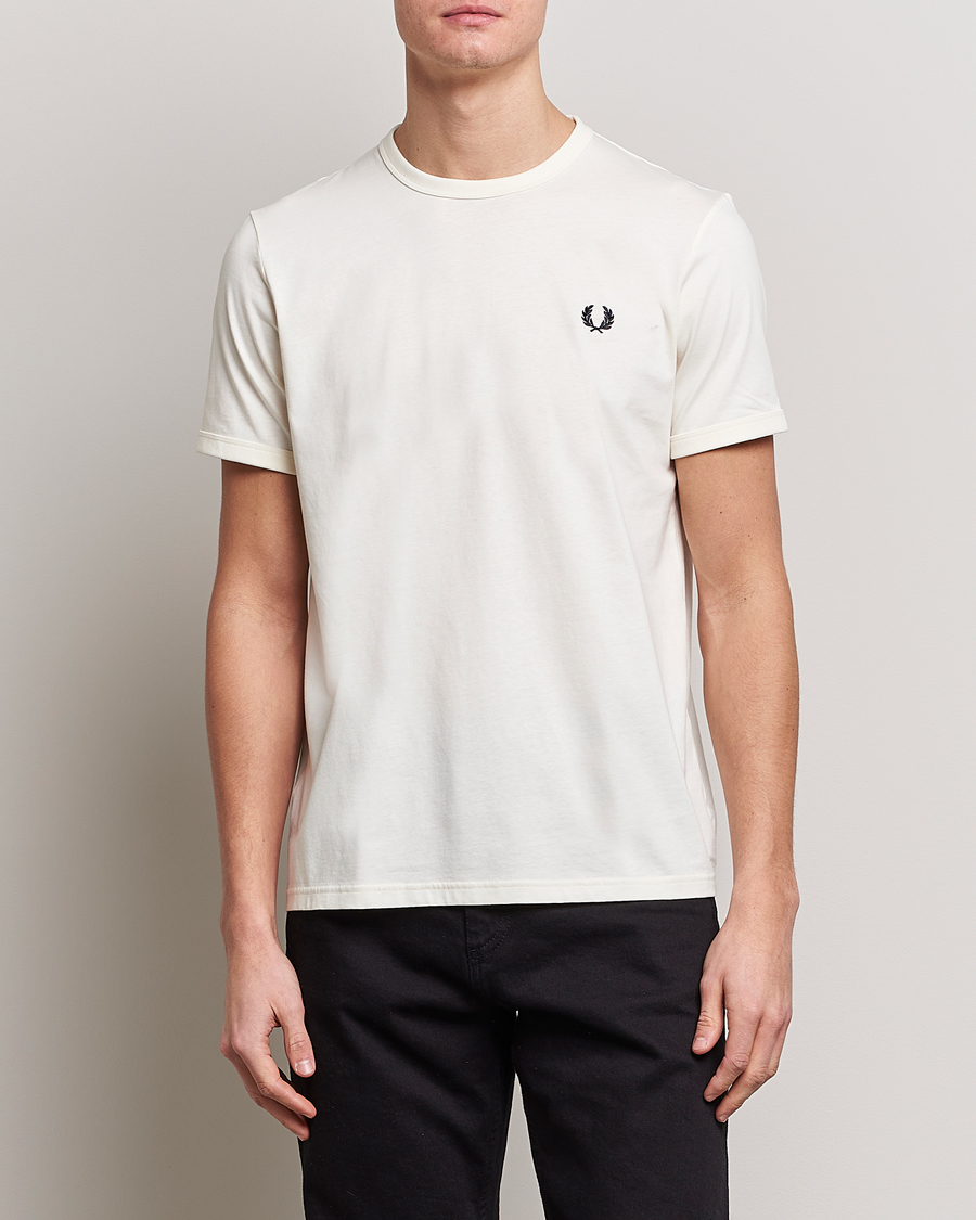 Uomini | T-shirt | Fred Perry | Ringer T-Shirt Ecru