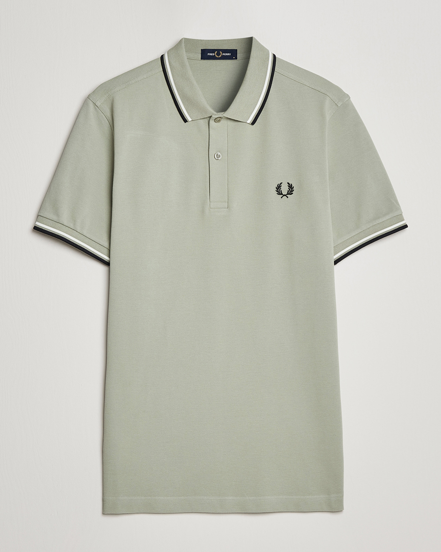 Uomini | Polo | Fred Perry | Twin Tipped Polo Shirt Sea Gras