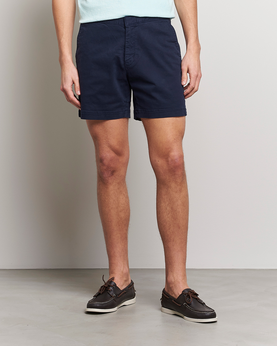 Uomini | Pantaloncini | Orlebar Brown | Bulldog Cotton Stretch Twill Shorts Dark Navy