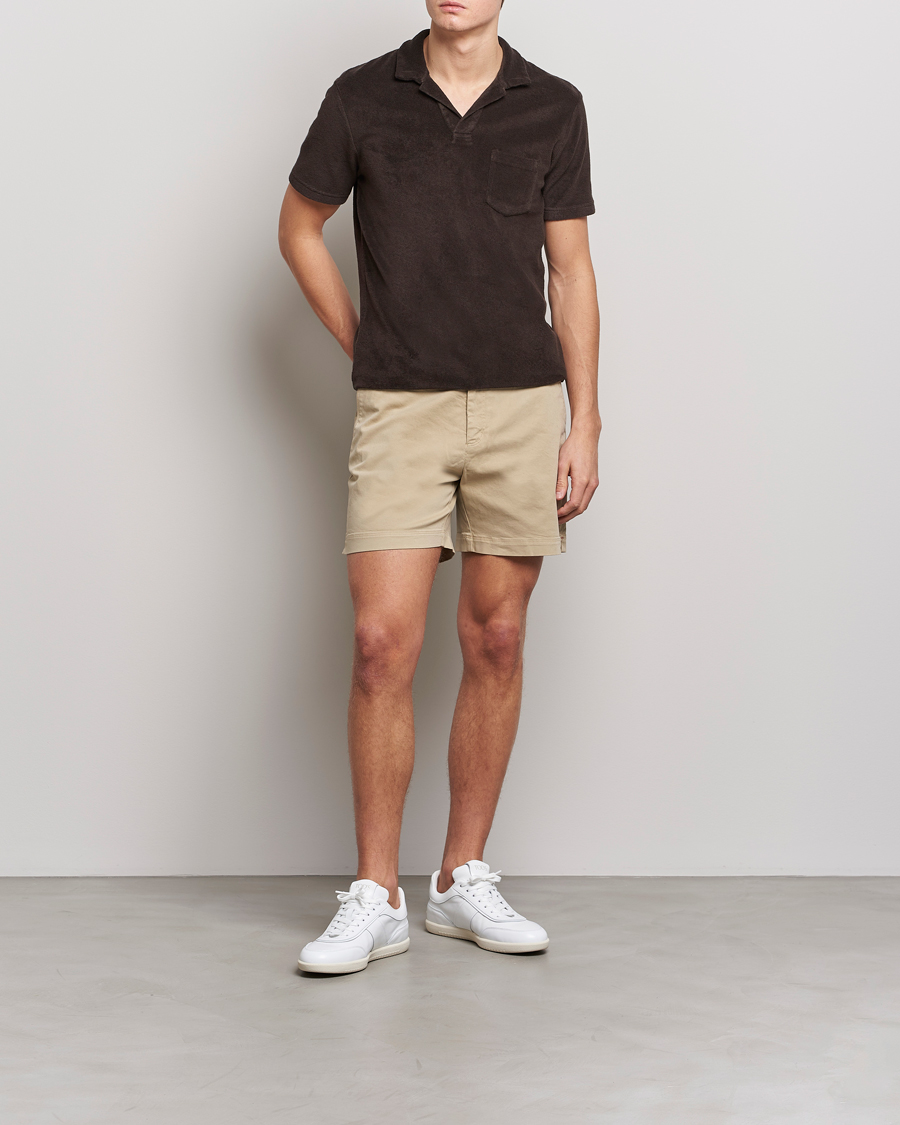 Uomini | Pantaloncini | Orlebar Brown | Bulldog Cotton Stretch Twill Shorts Sand Dune