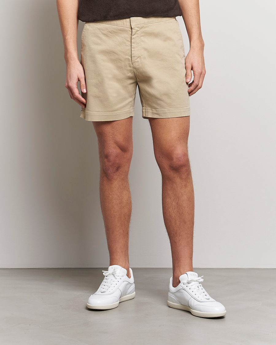 Uomini | Pantaloncini | Orlebar Brown | Bulldog Cotton Stretch Twill Shorts Sand Dune
