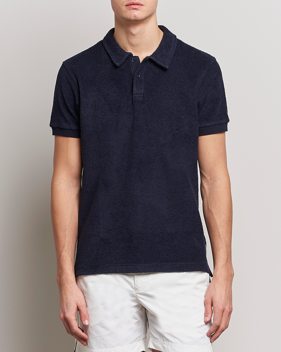 Uomini | Polo | Orlebar Brown | Lorenzo Cotton Terry Polo Night Iris