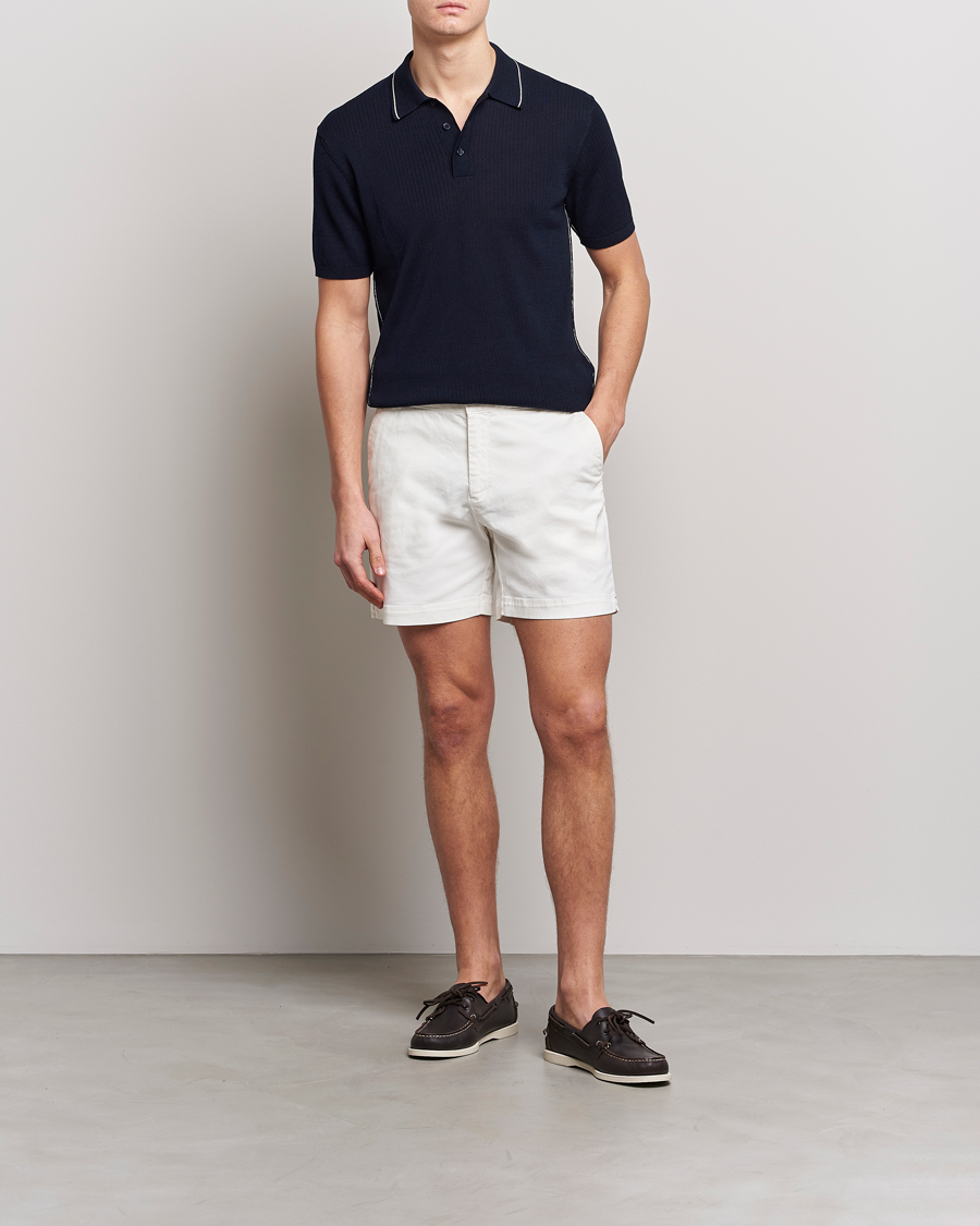 Uomini | Polo | Orlebar Brown | Maranon Organic Cotton Rib Tipping Polo Night Iris