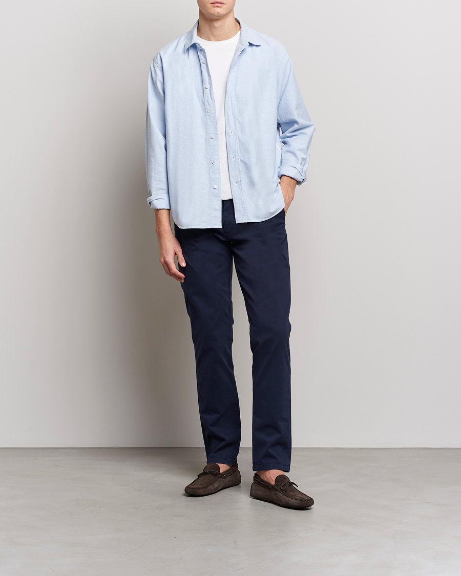 Uomini | Camicie | Orlebar Brown | Grasmoor Relaxed Fit Tape Rim Shirt Serenity Blue