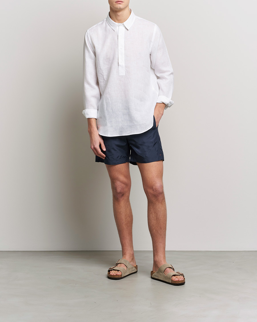 Uomini | Camicie | Orlebar Brown | Percy Smart Linen Shirt White