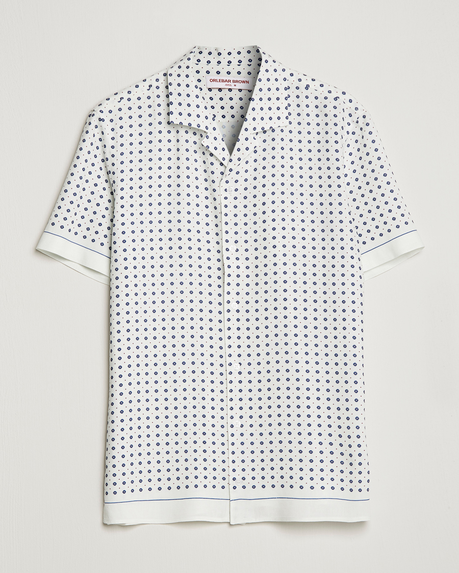 Uomini | Camicie | Orlebar Brown | Hibbert Cravat Linen/Viscose Shirt Sea Mist