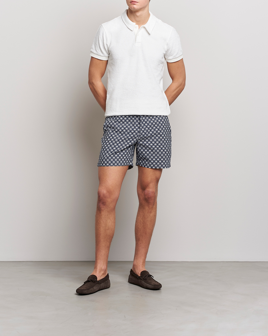 Uomini | Costumi da bagno | Orlebar Brown | Bulldog Tela Jacquard Swimshorts Night Iris