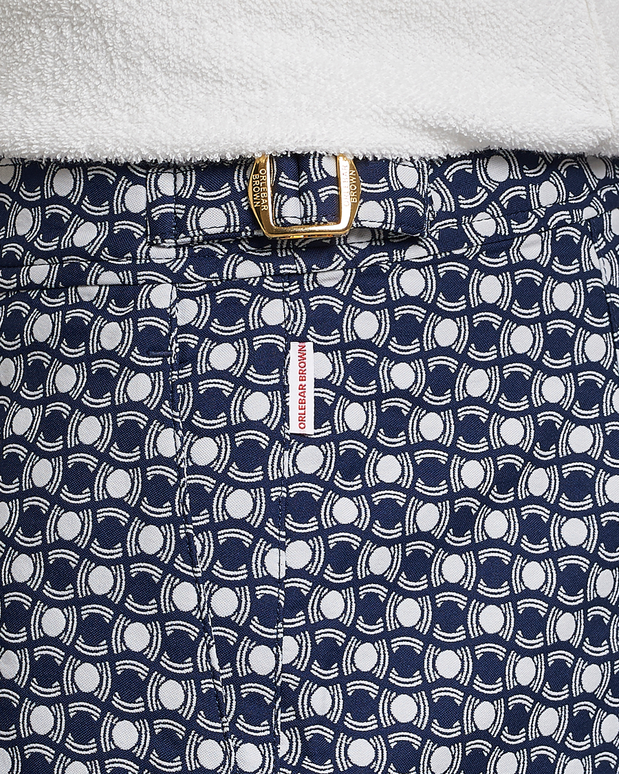 Uomini | Costumi da bagno | Orlebar Brown | Bulldog Tela Jacquard Swimshorts Night Iris