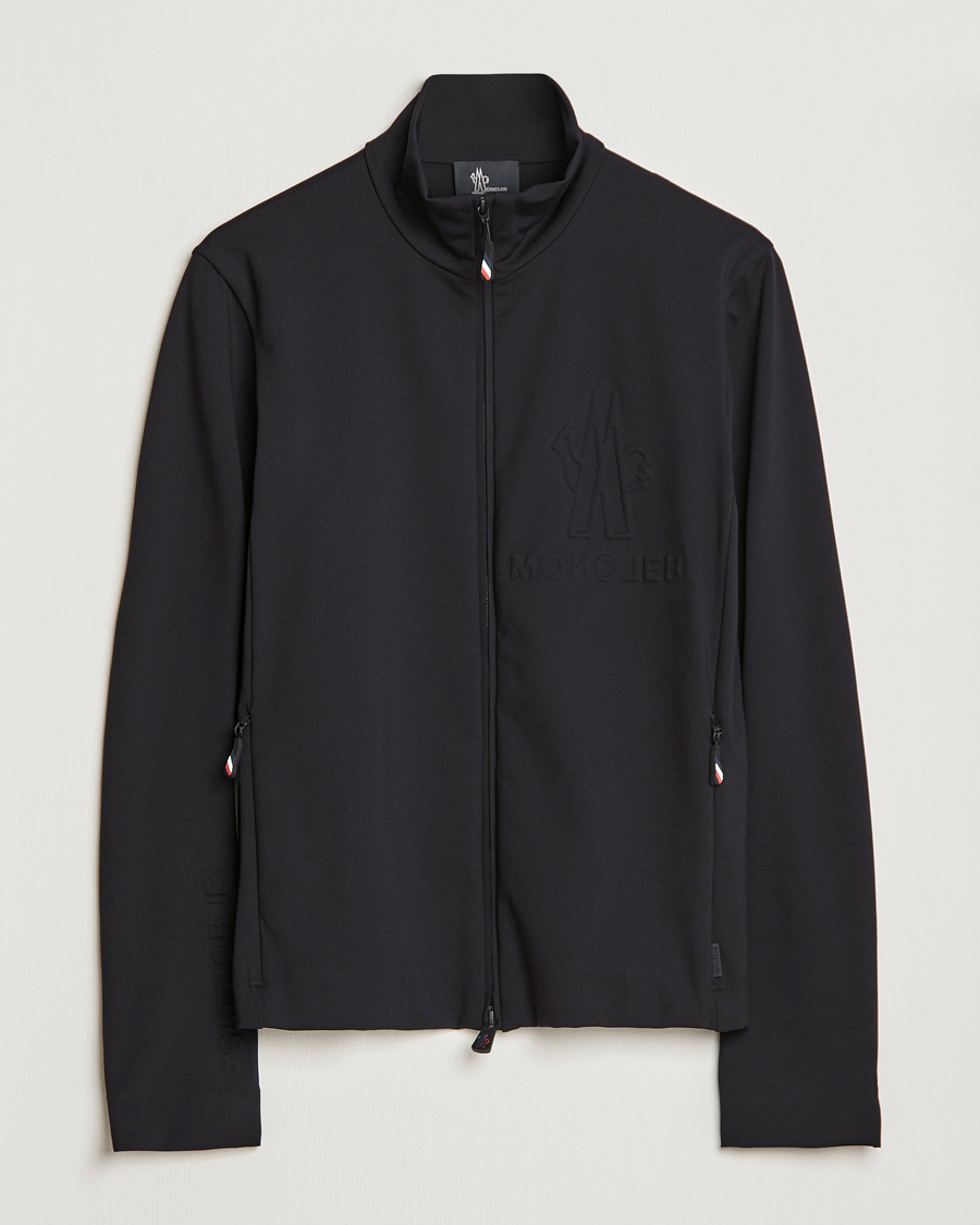 Uomini | Maglieria | Moncler Grenoble | Embossed Full Zip Cardigan Black