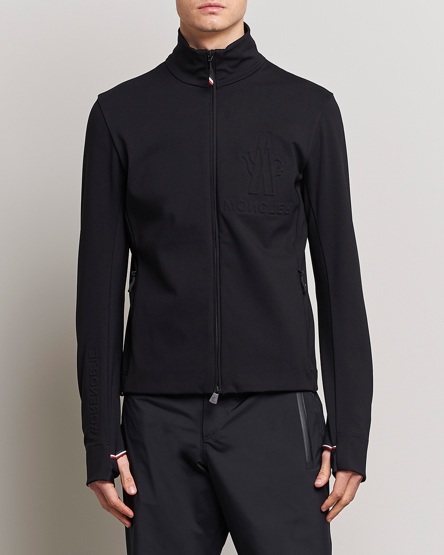 Uomini | Maglieria | Moncler Grenoble | Embossed Full Zip Cardigan Black