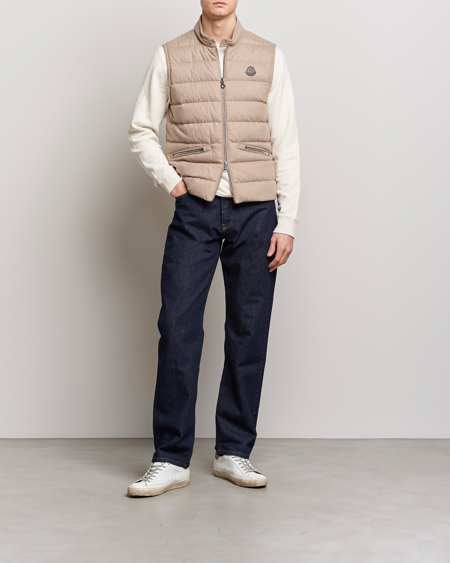 Uomini | Gilet | Moncler | Gallienne Flannel Vest Light Grey