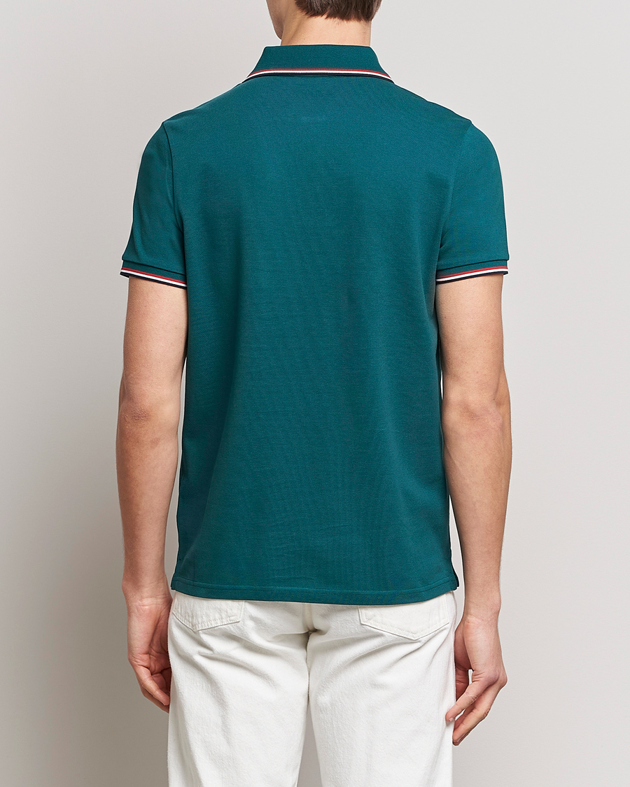 Uomini | Polo | Moncler | Contrast Rib Polo Bottle Green