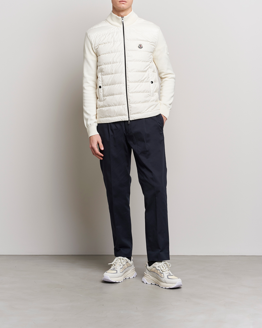 Uomini | Maglieria | Moncler | Zip Padded Cardigan Off White