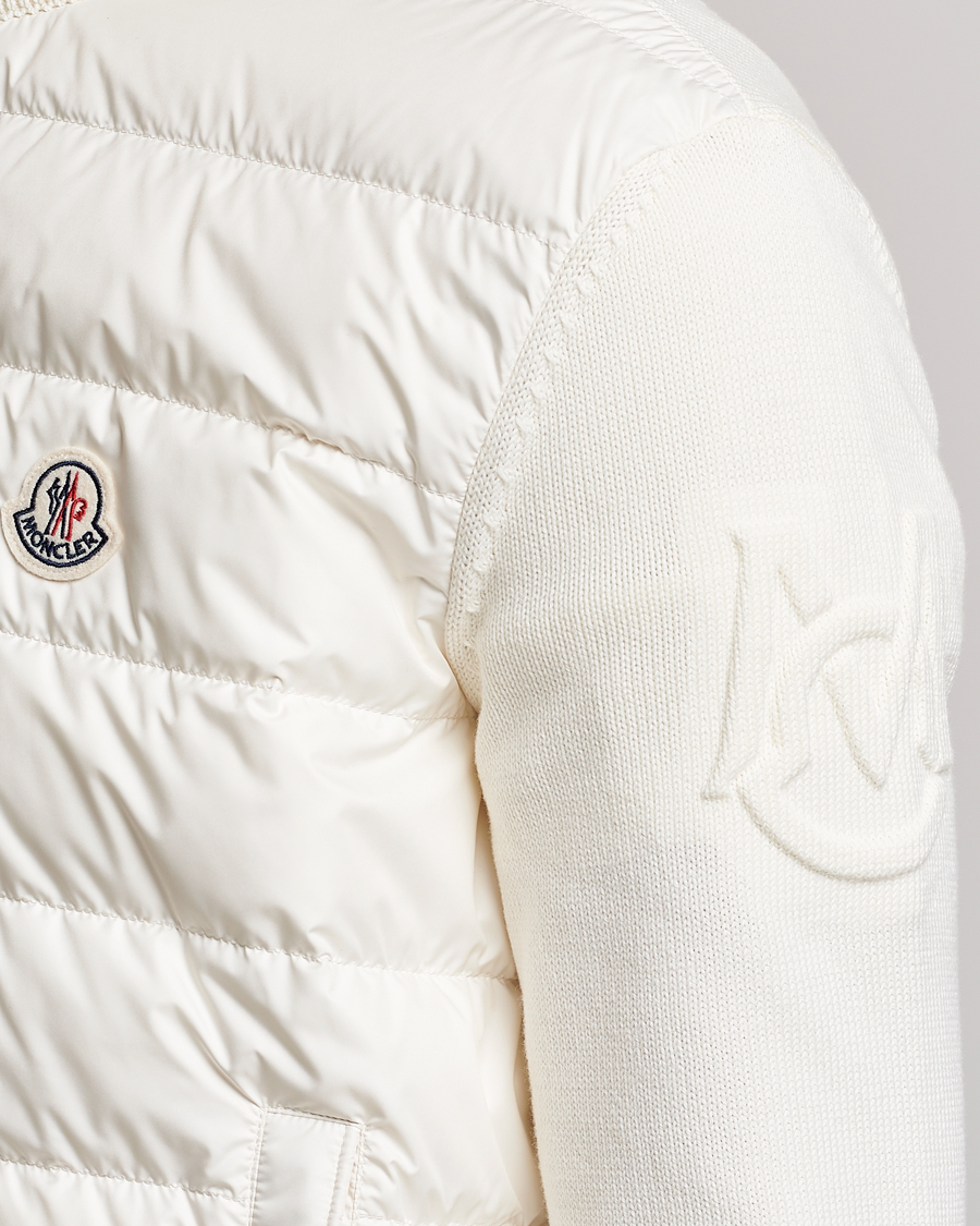 Uomini | Maglieria | Moncler | Zip Padded Cardigan Off White
