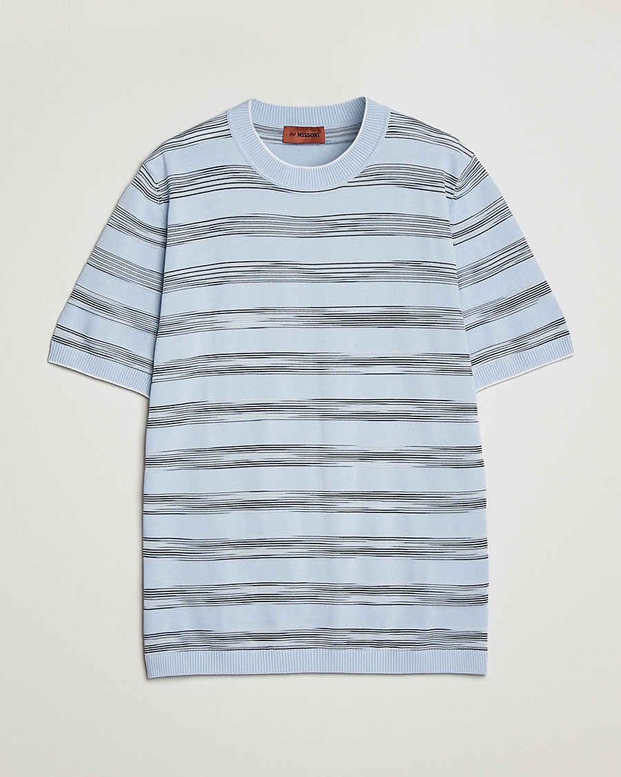 Uomini | T-shirt | Missoni | Knitted Space Dye T-Shirt Light Blue