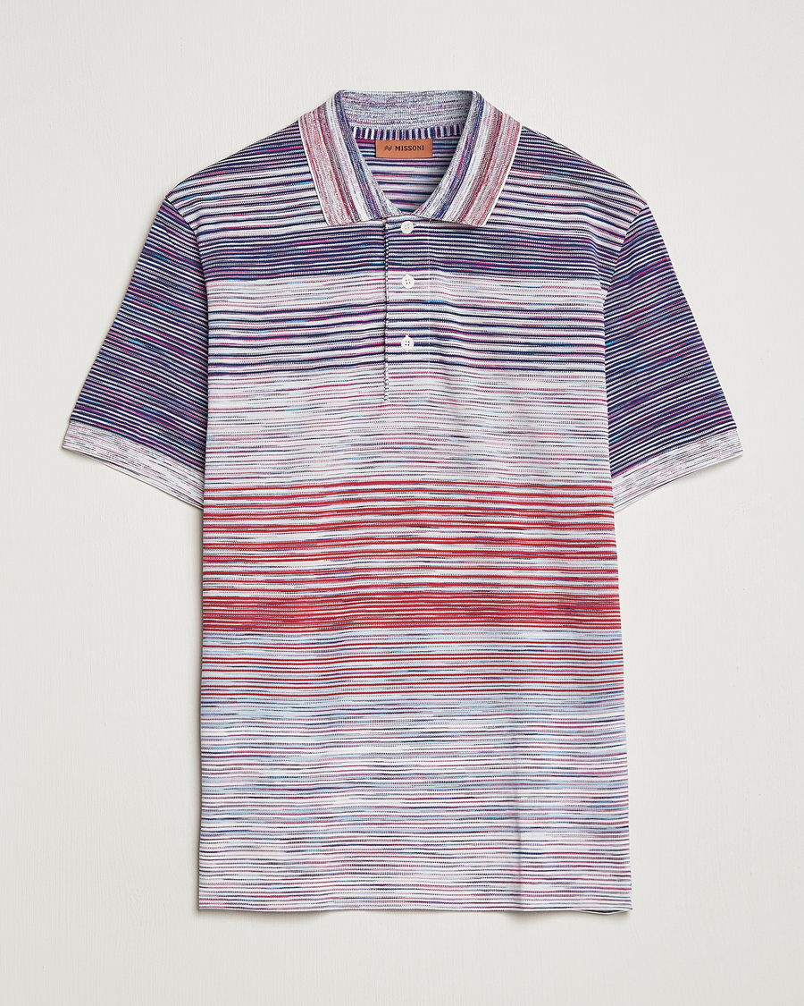 Uomini | Polo | Missoni | Short Sleeve Space Dye Polo Navy/Light Blue