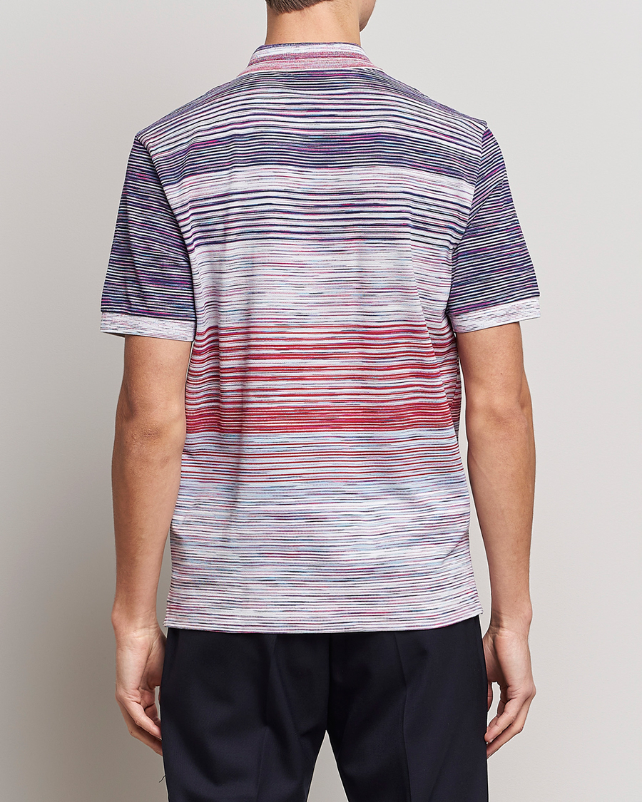 Uomini | Polo | Missoni | Short Sleeve Space Dye Polo Navy/Light Blue