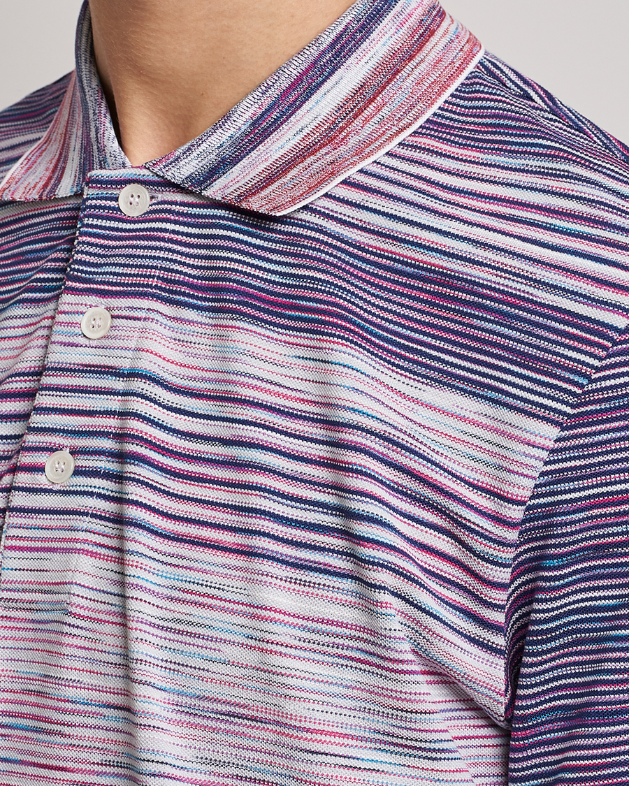 Uomini | Polo | Missoni | Short Sleeve Space Dye Polo Navy/Light Blue