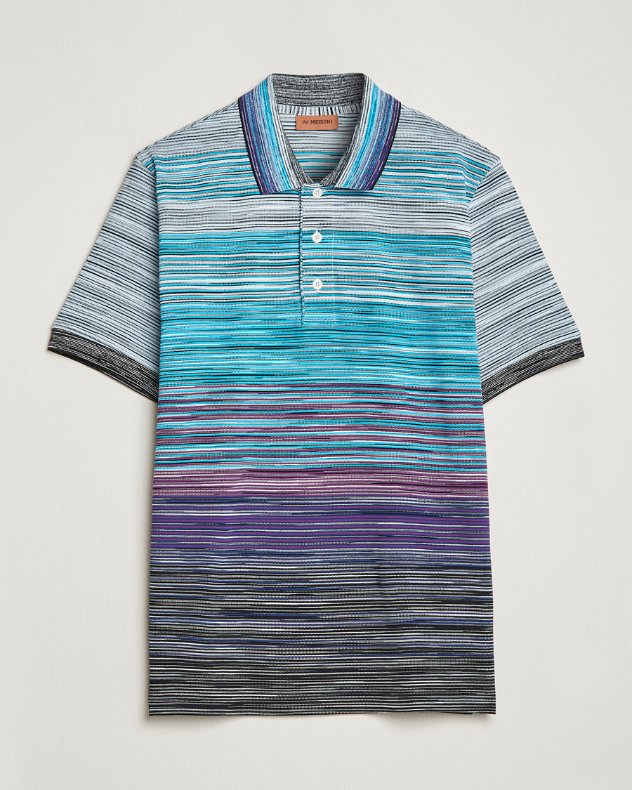 Uomini | Polo | Missoni | Short Sleeve Space Dye Polo Navy/Violet