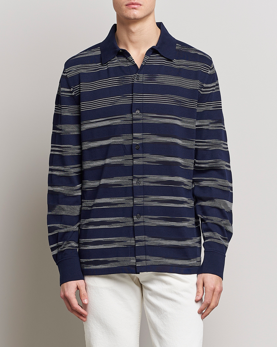Uomini | Camicie | Missoni | Space Dye Knitted Shirt Black/Navy