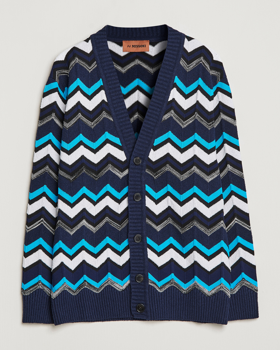 Uomini | Maglieria | Missoni | Maxi Cardigan Navy/White