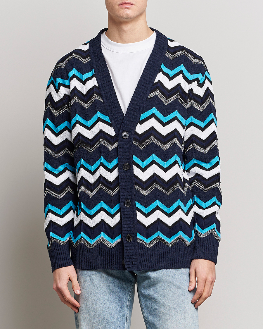 Uomini | Maglieria | Missoni | Maxi Cardigan Navy/White