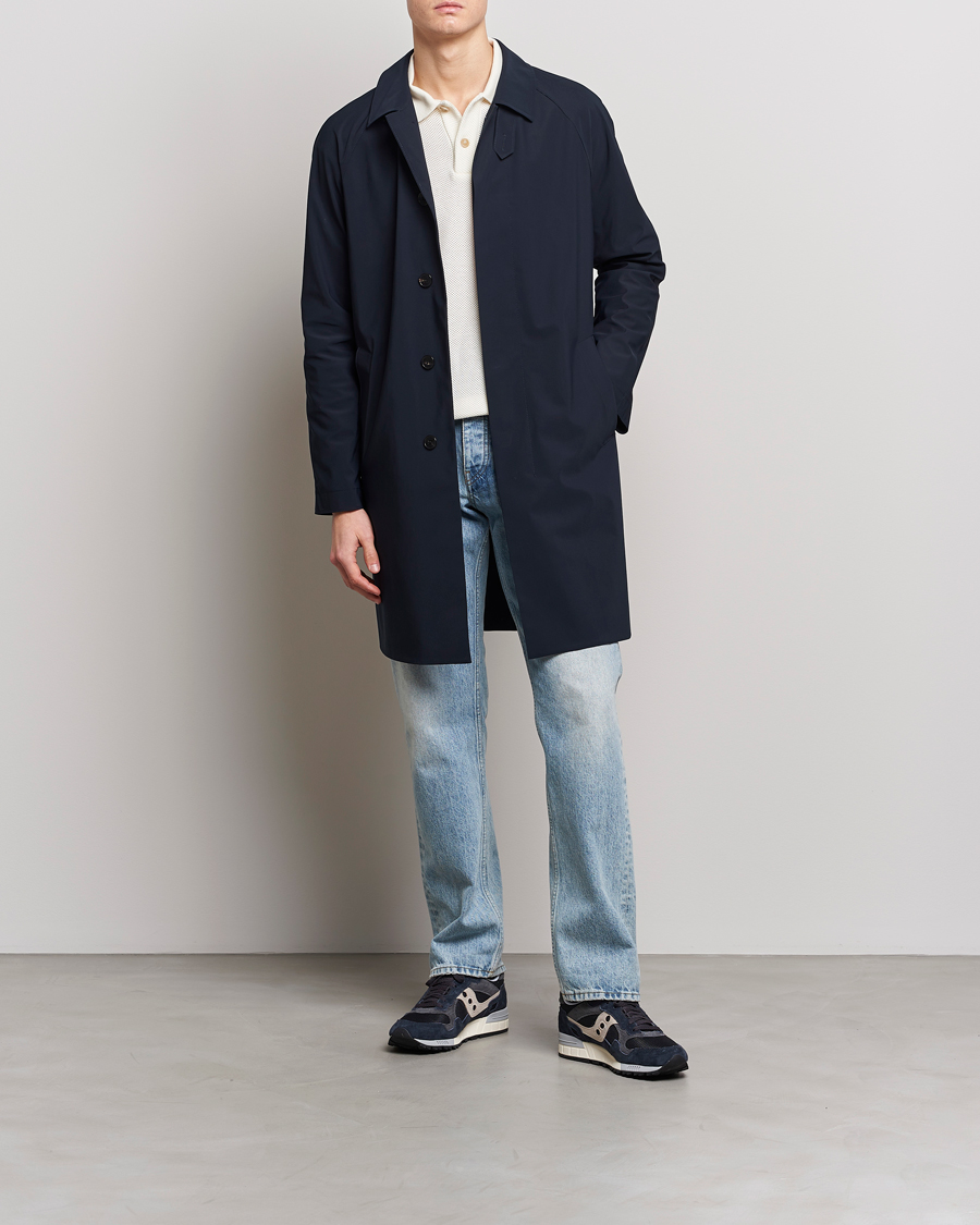 Uomini | Giacche | Harris Wharf London | Light Technic Balmacaan Coat Dark Blue