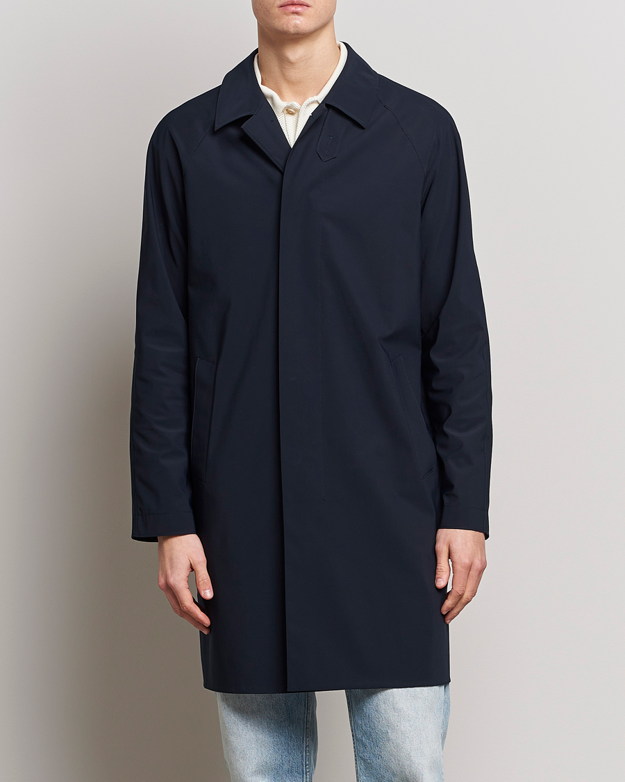 Uomini | Giacche | Harris Wharf London | Light Technic Balmacaan Coat Dark Blue