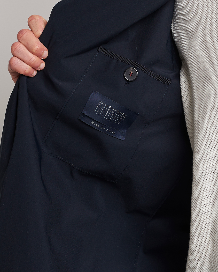 Uomini | Giacche | Harris Wharf London | Light Technic Balmacaan Coat Dark Blue