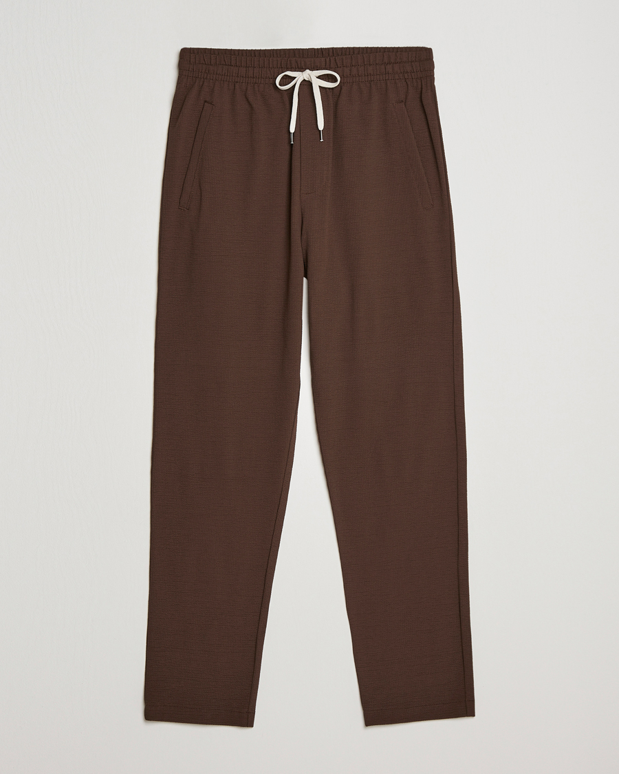 Uomini | Pantaloni | Harris Wharf London | Coolmax Seersucker Trouser Brown