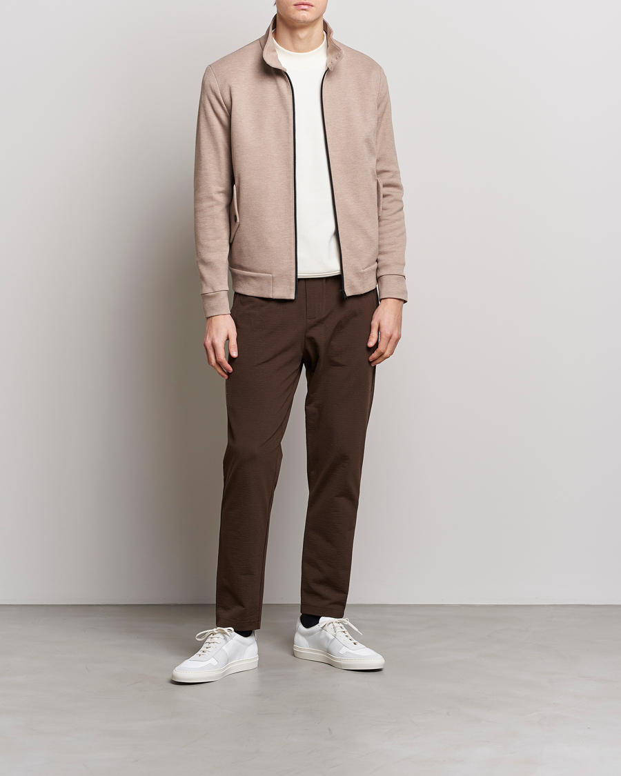 Uomini | Pantaloni | Harris Wharf London | Coolmax Seersucker Trouser Brown