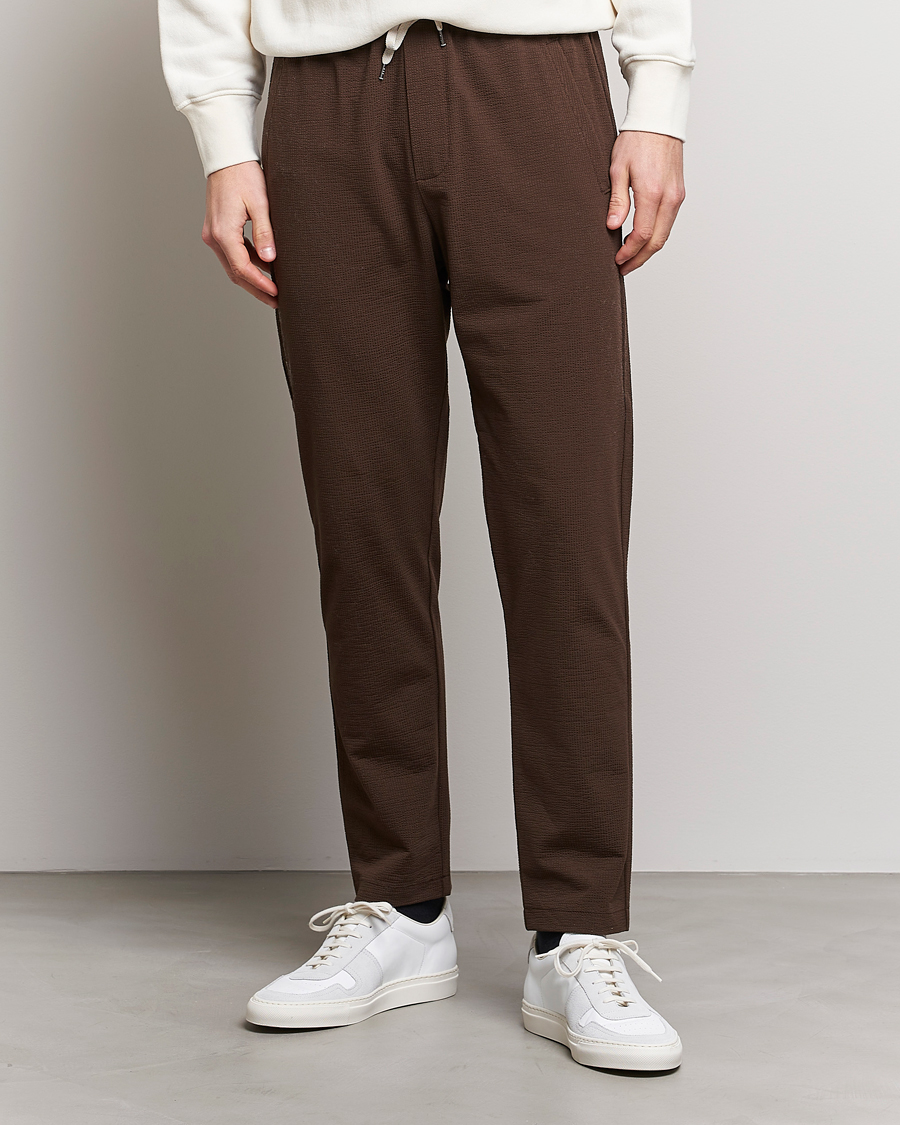 Uomini | Pantaloni | Harris Wharf London | Coolmax Seersucker Trouser Brown