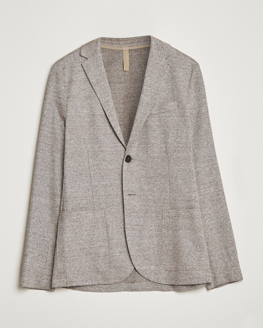 Uomini | Blazers | Harris Wharf London | Linen Blend Blazer Tobacco