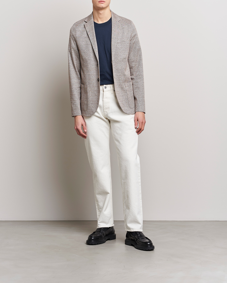 Uomini | Blazers | Harris Wharf London | Linen Blend Blazer Tobacco