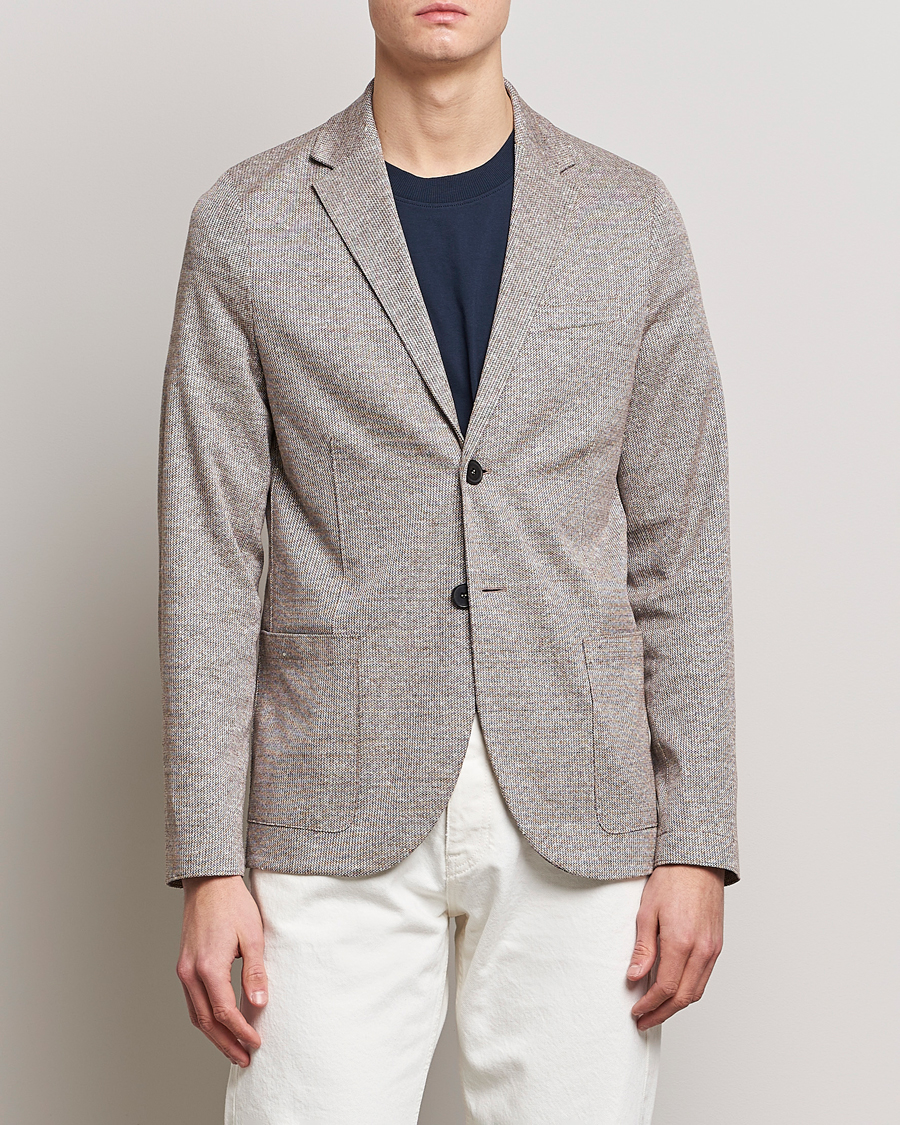 Uomini | Blazers | Harris Wharf London | Linen Blend Blazer Tobacco