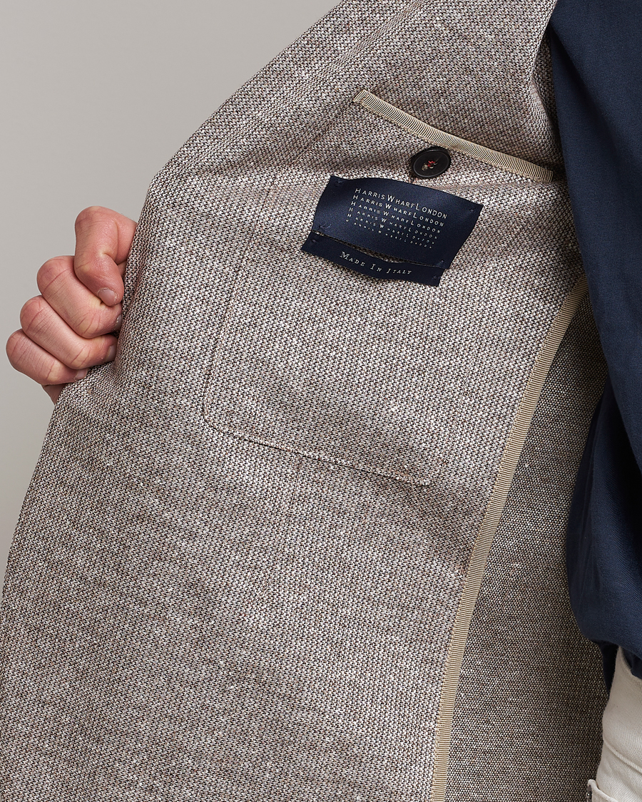 Uomini | Blazers | Harris Wharf London | Linen Blend Blazer Tobacco
