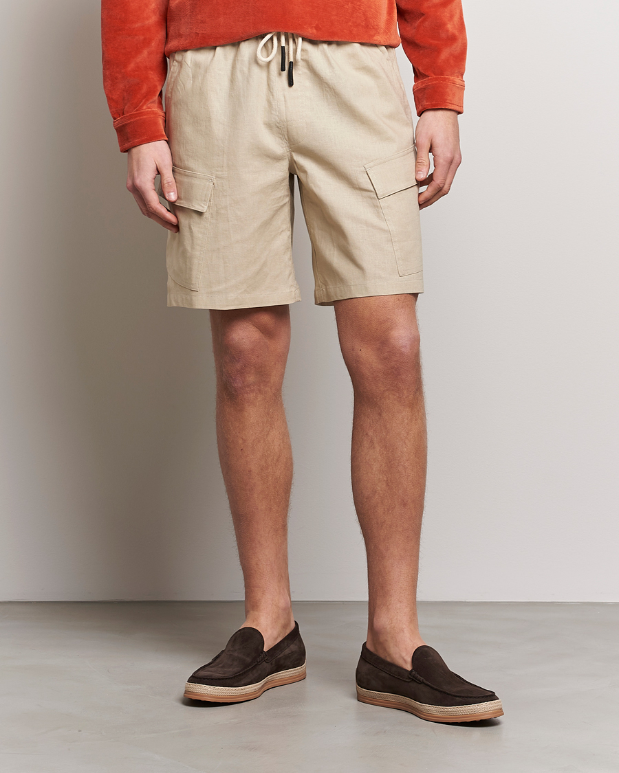 Uomini | Pantaloncini | OAS | Cargo Linen Shorts Beige