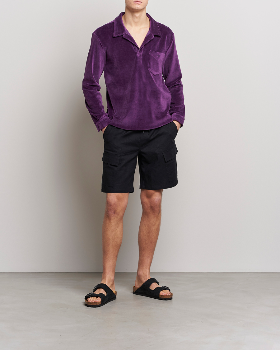 Uomini | Pantaloncini | OAS | Cargo Linen Shorts Black