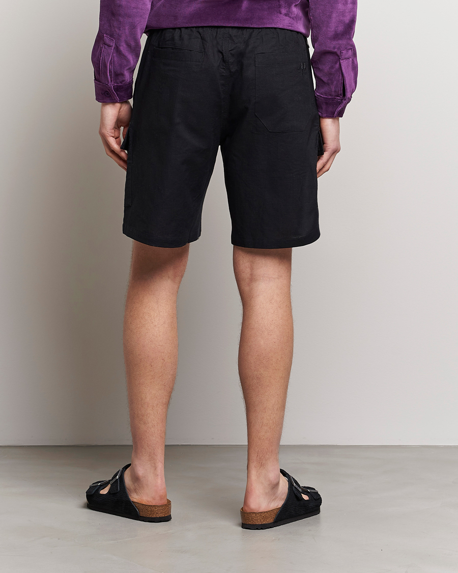 Uomini | Pantaloncini | OAS | Cargo Linen Shorts Black