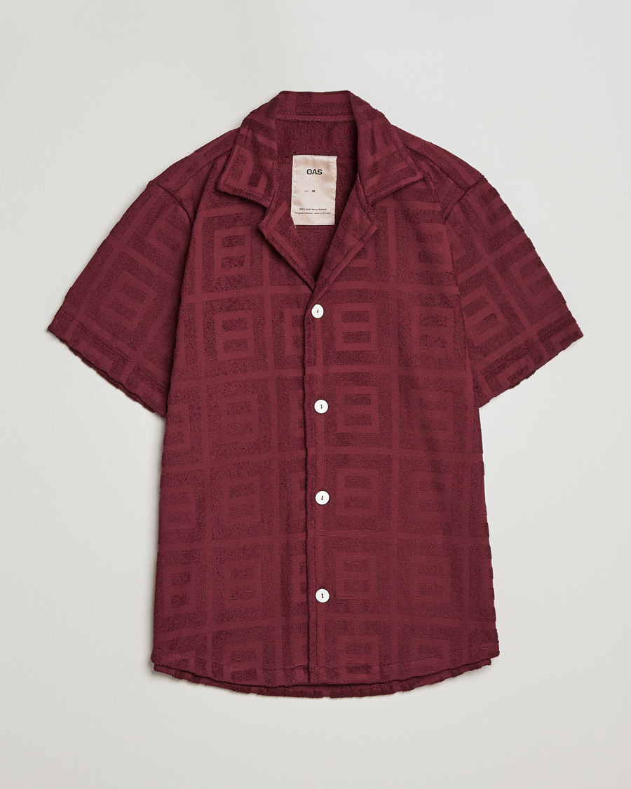 Uomini | Camicie | OAS | Terry Cuba Short Sleeve Shirt Burgundy