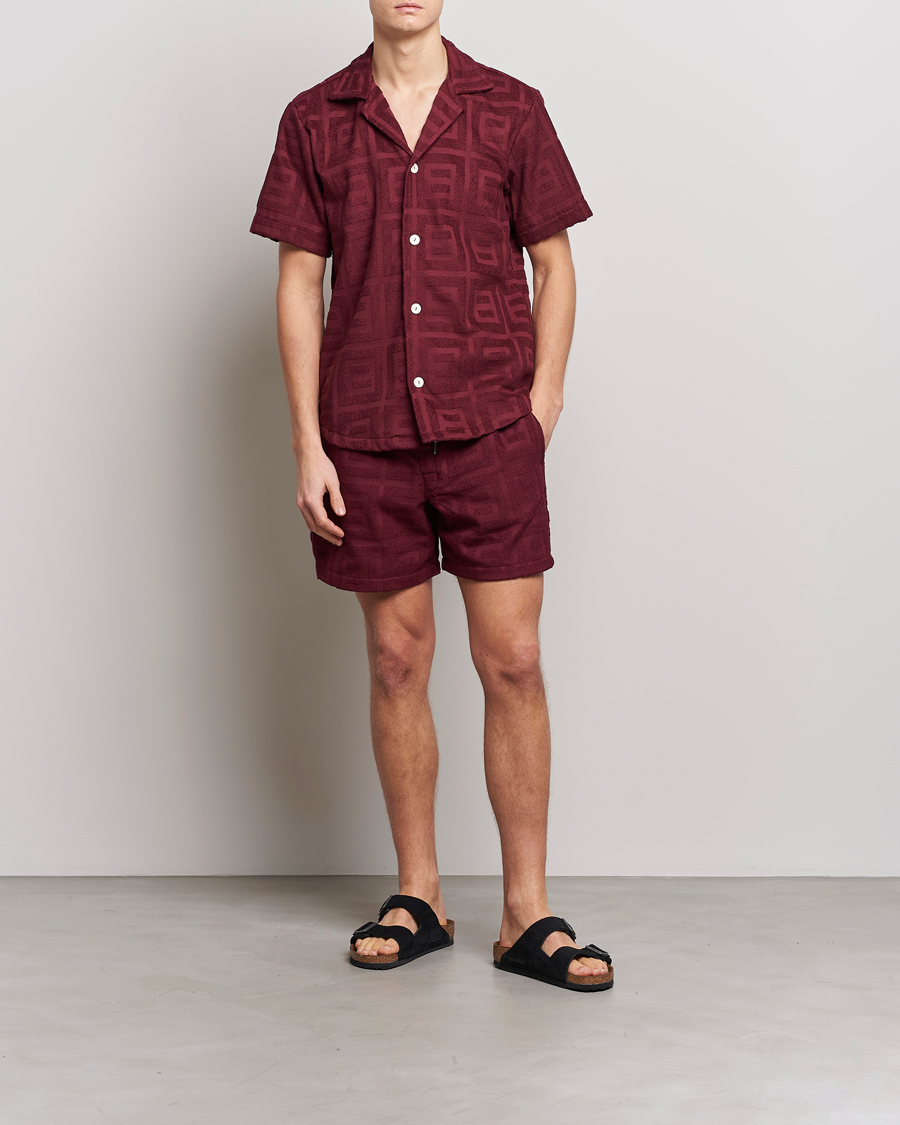Uomini | Camicie | OAS | Terry Cuba Short Sleeve Shirt Burgundy