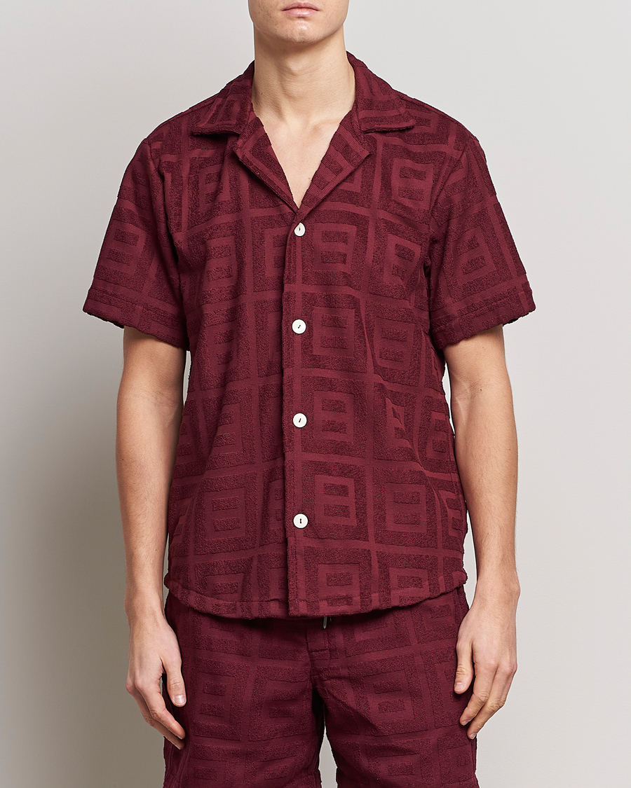 Uomini | Camicie | OAS | Terry Cuba Short Sleeve Shirt Burgundy